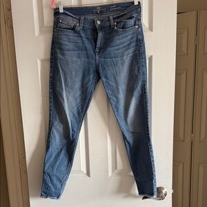 7 For All Mankind Dark Blue Ankle Jeans